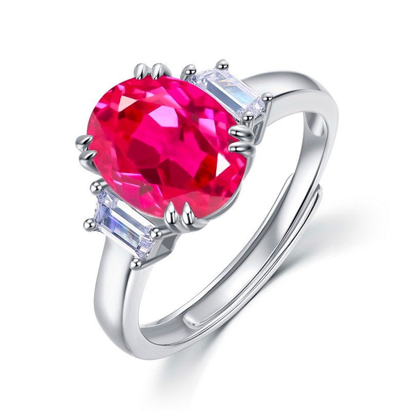 Dual Wings Radiance | Symmetrically Set Oval Lab-Created Emerald Ring