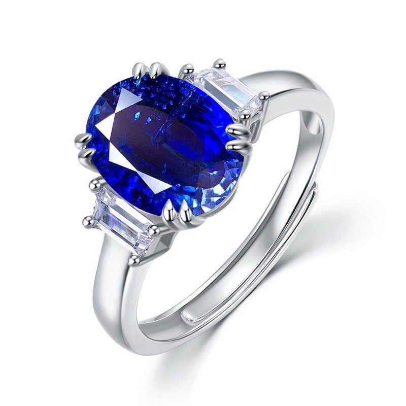 Dual Wings Radiance | Symmetrically Set Oval Lab-Created Emerald Ring