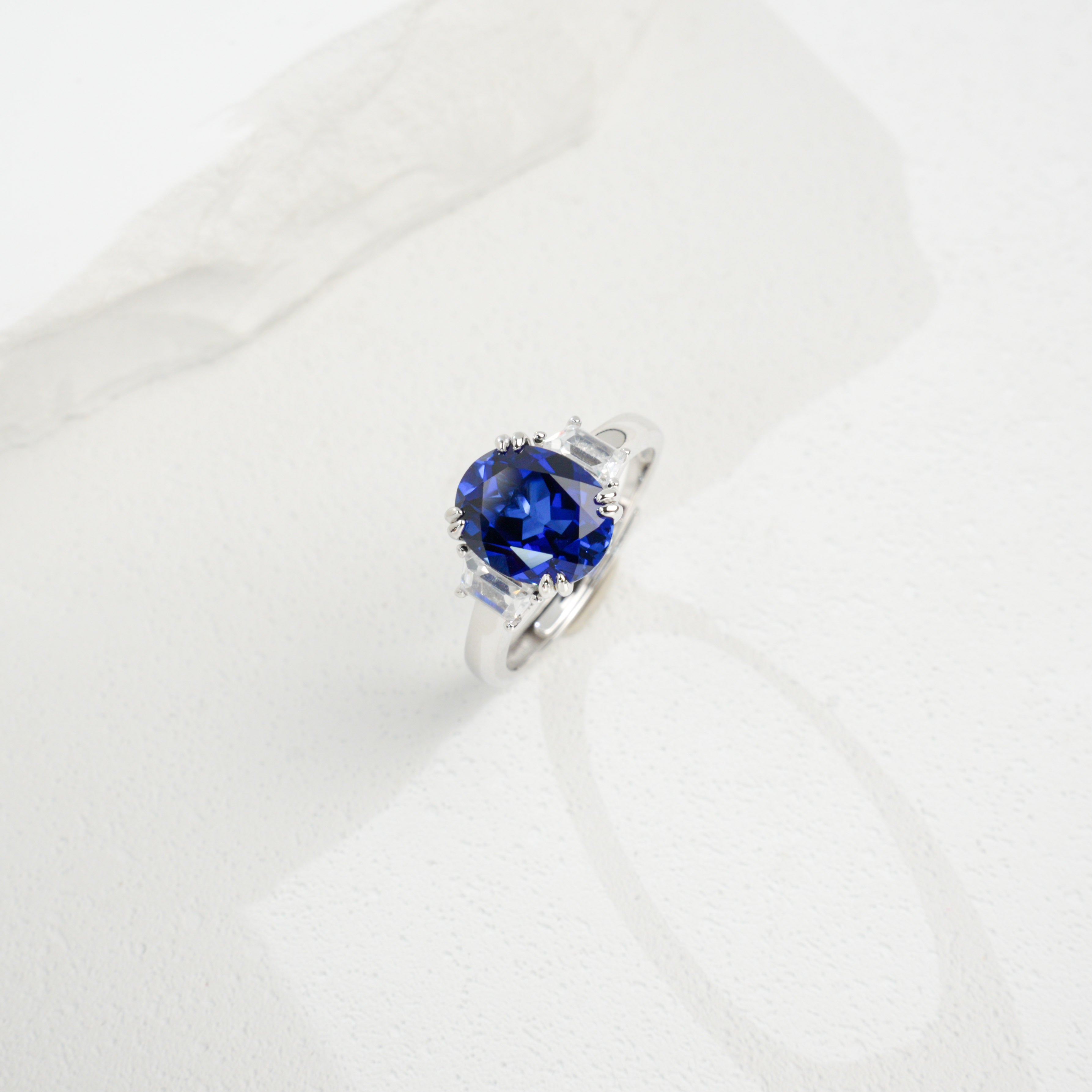 Dual Wings Radiance | Symmetrically Set Oval Lab-Created Emerald Ring