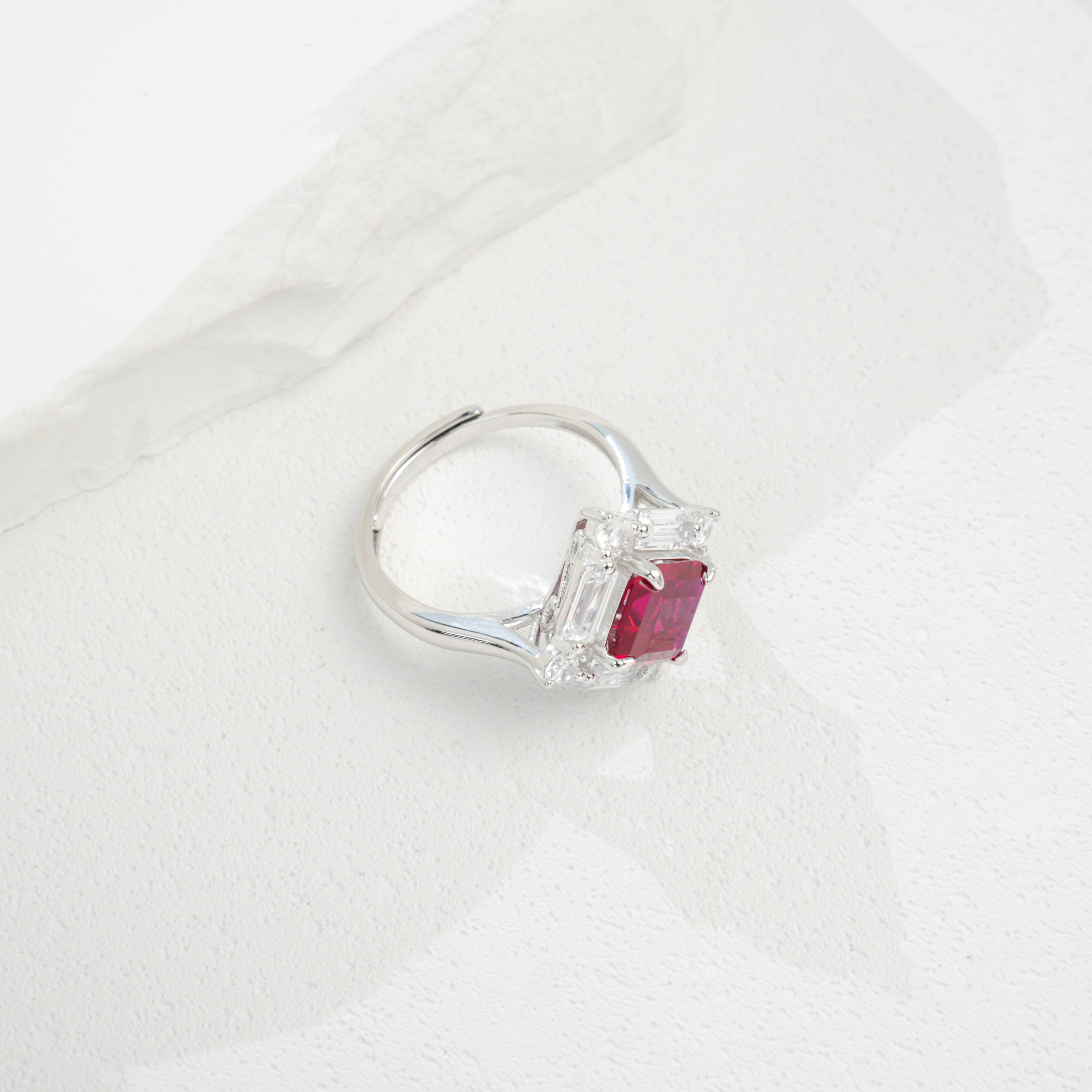 Confined Brilliance | Full Pave Diamond Surround Square Lab-Created Emerald Ring