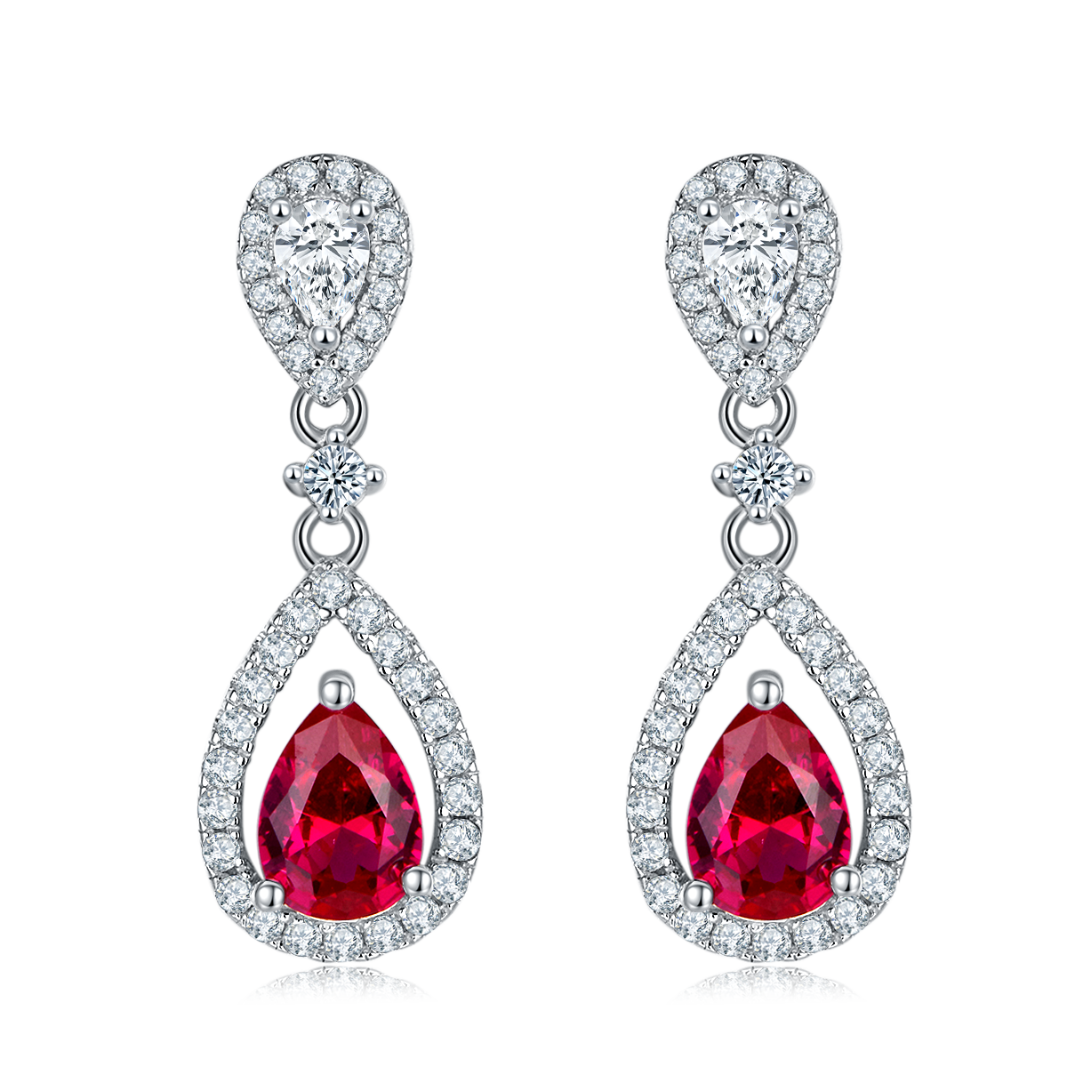 Emerald Cascade | Cluster Diamond Drop Lab-Created Emerald Earrings