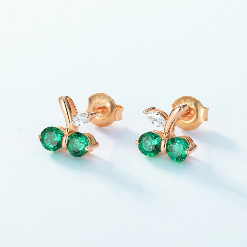 Paired Pearl Radiance | Double Round Lab-Created Emerald Diamond Studs