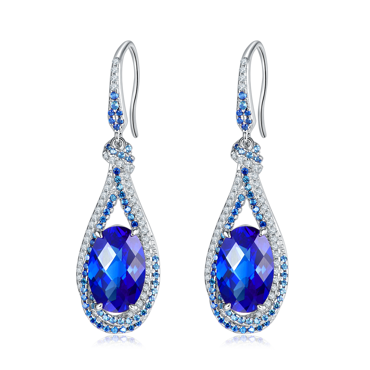 Teardrop Sapphire Dangle Earrings