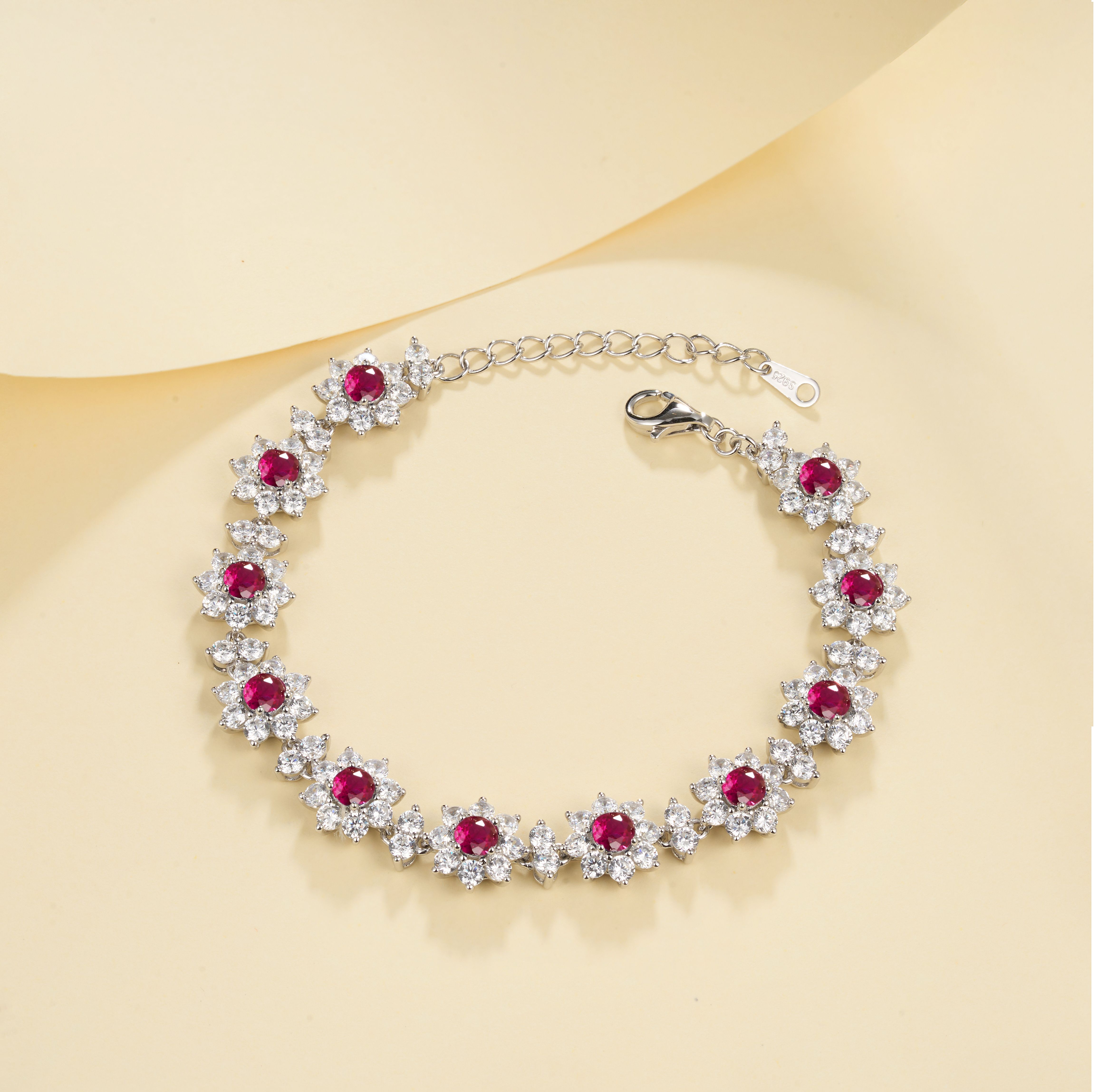 Dainty Emerald Cluster Bracelet