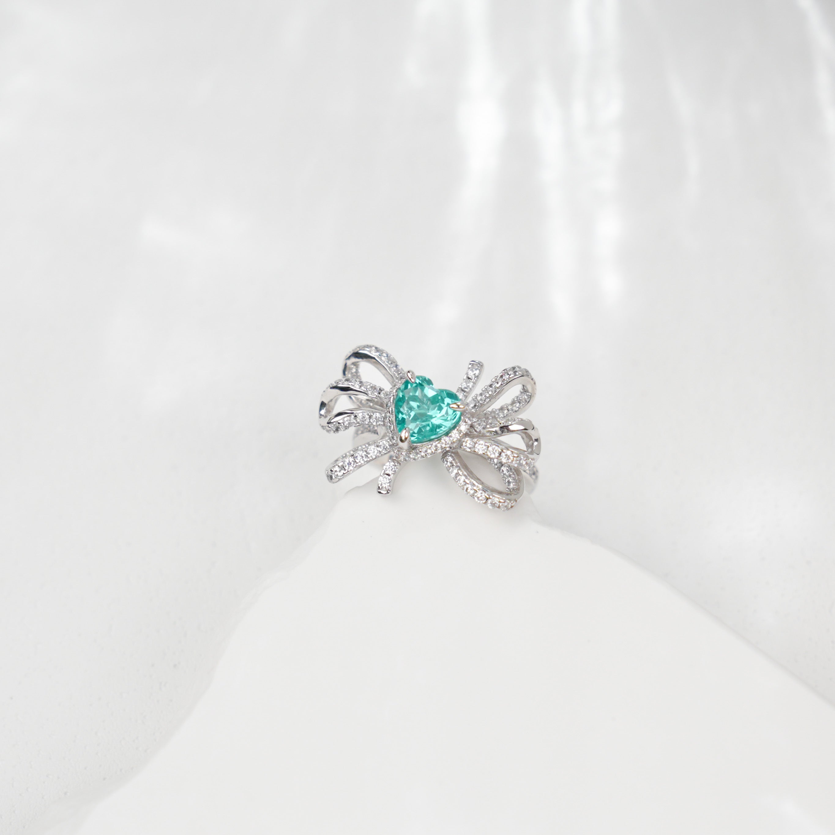 Heart Paraiba Bow Ring