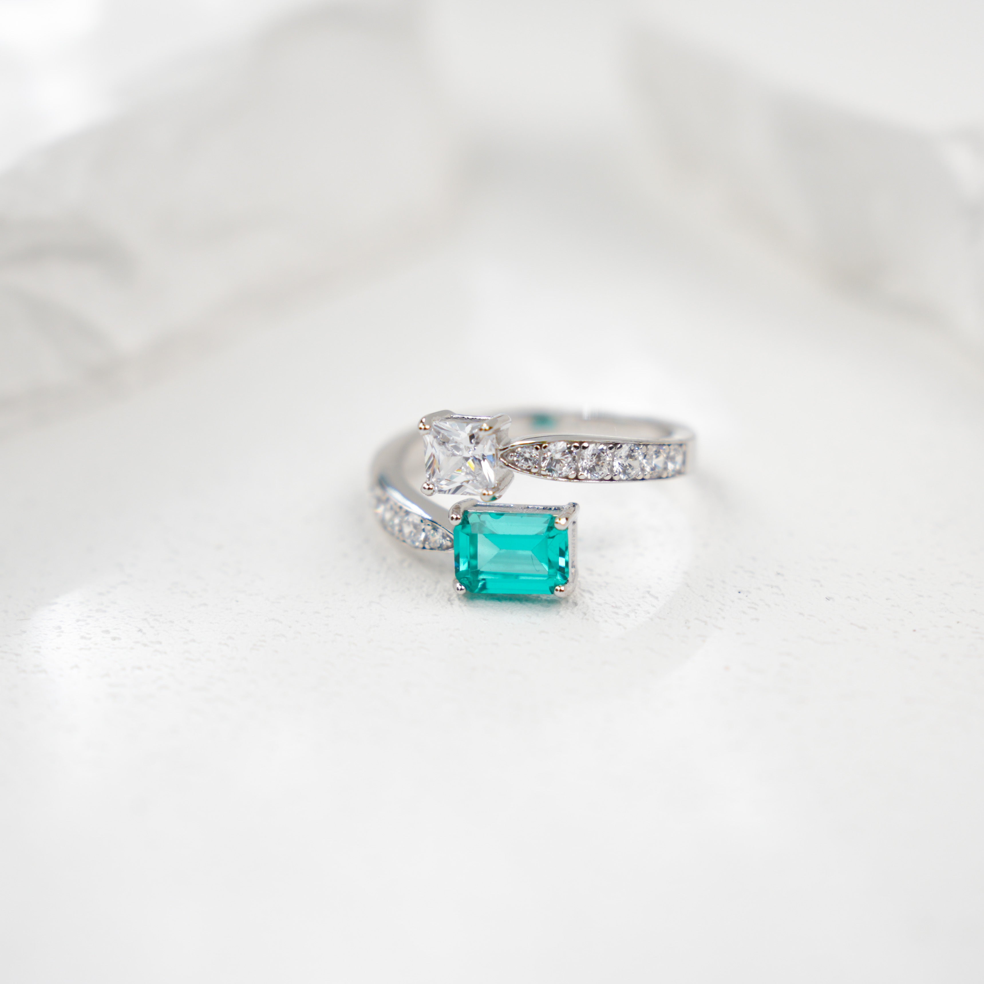 Dual-Stone Paraiba Ring