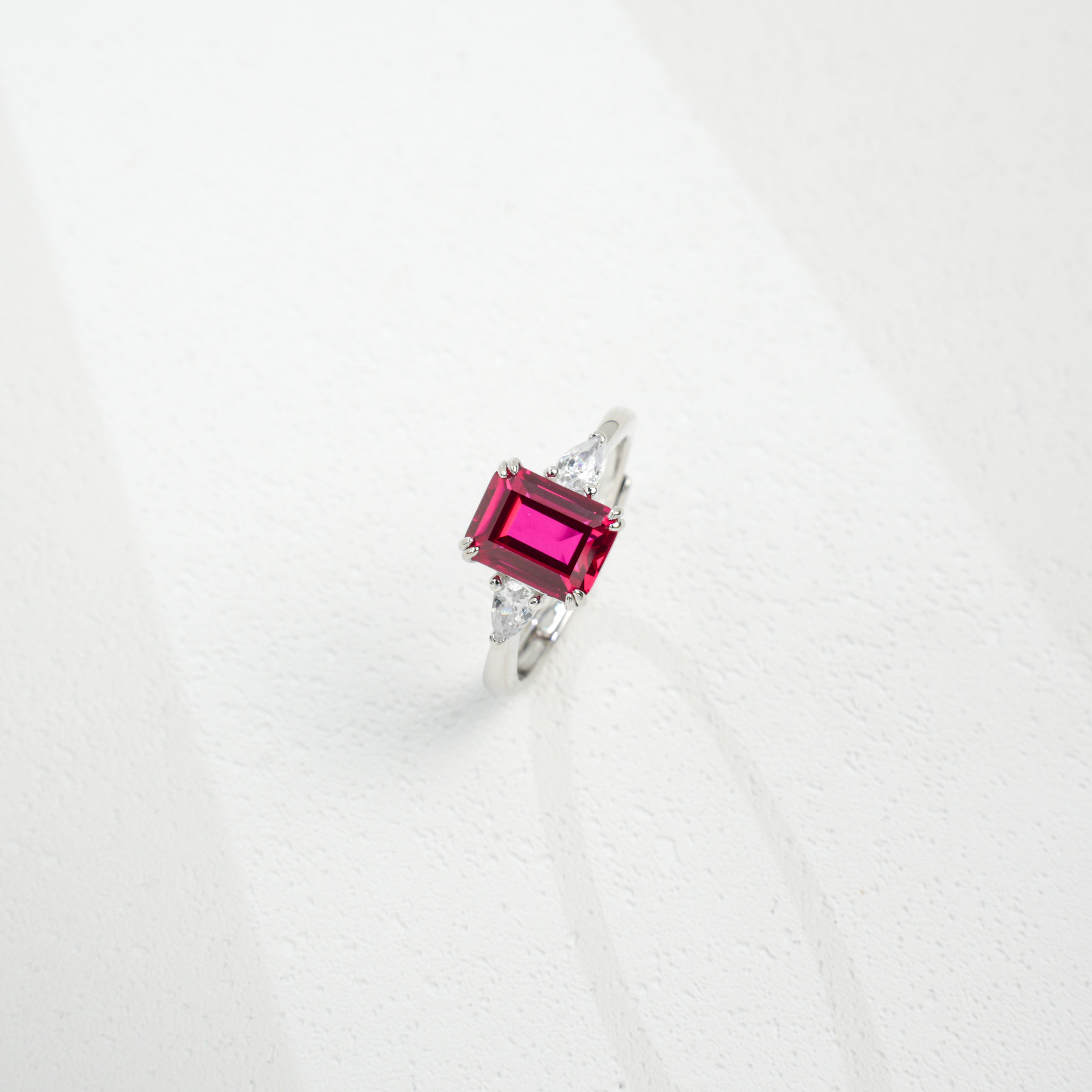 Emerald Cut Ruby Ring