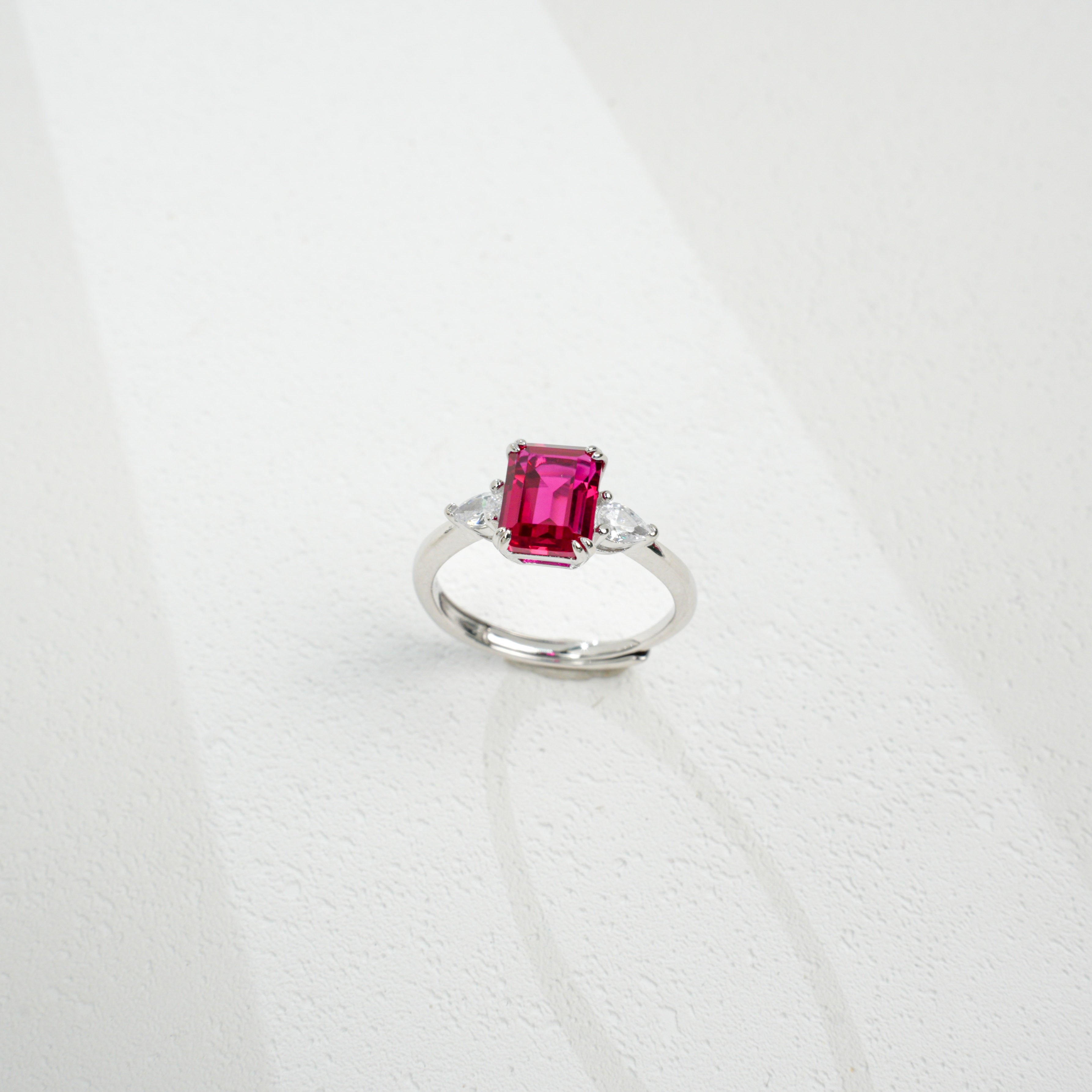 Emerald Cut Ruby Ring