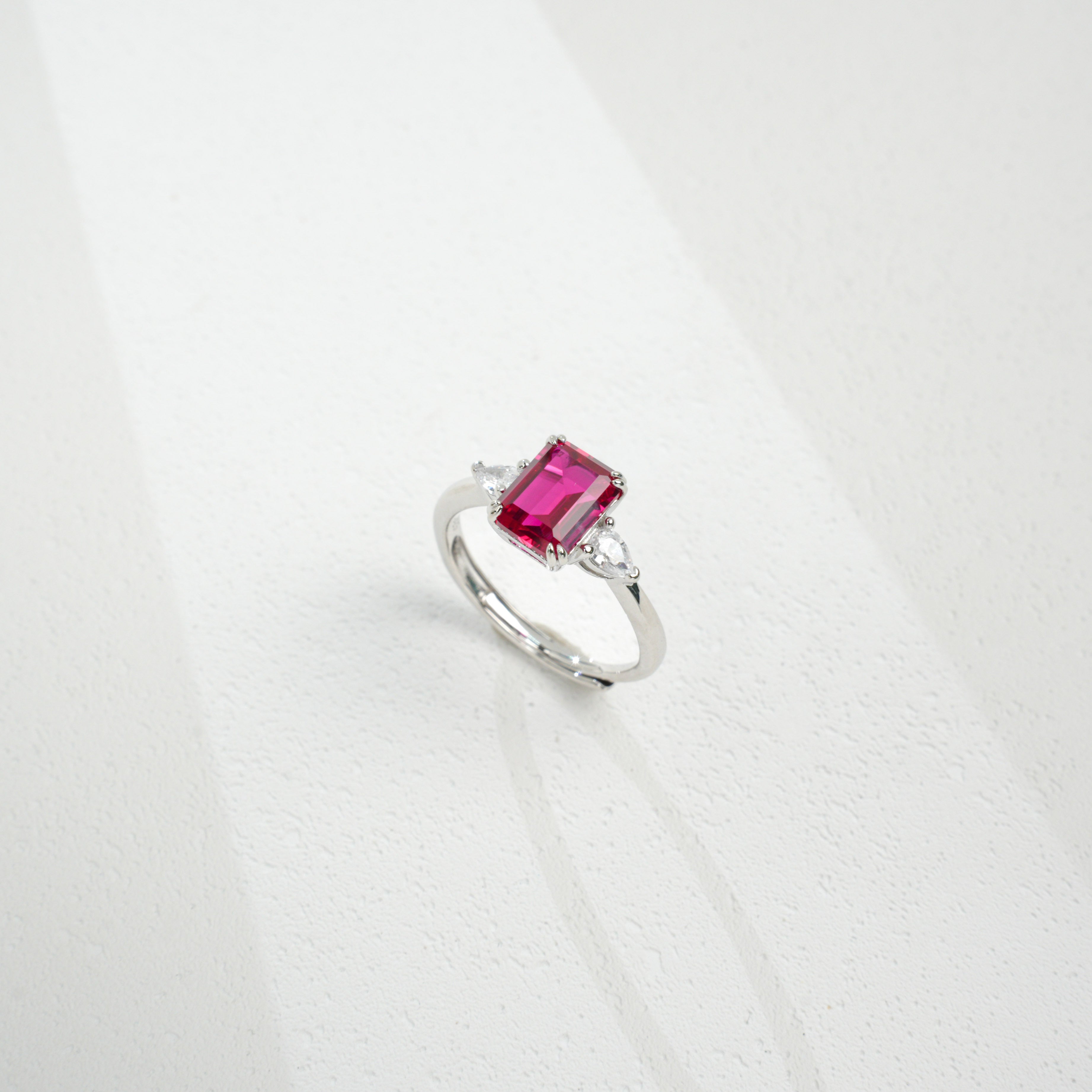 Emerald Cut Ruby Ring