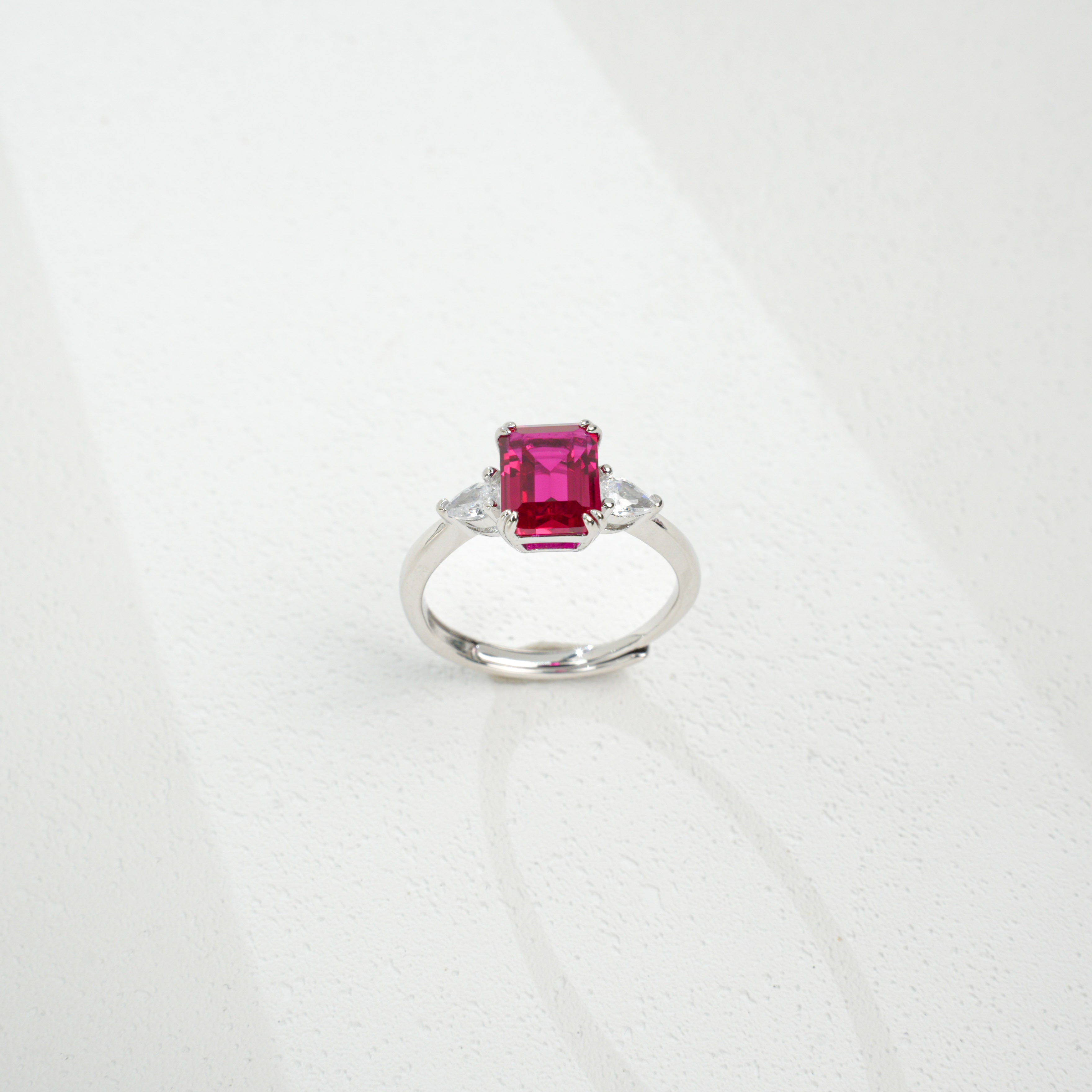 Emerald Cut Ruby Ring
