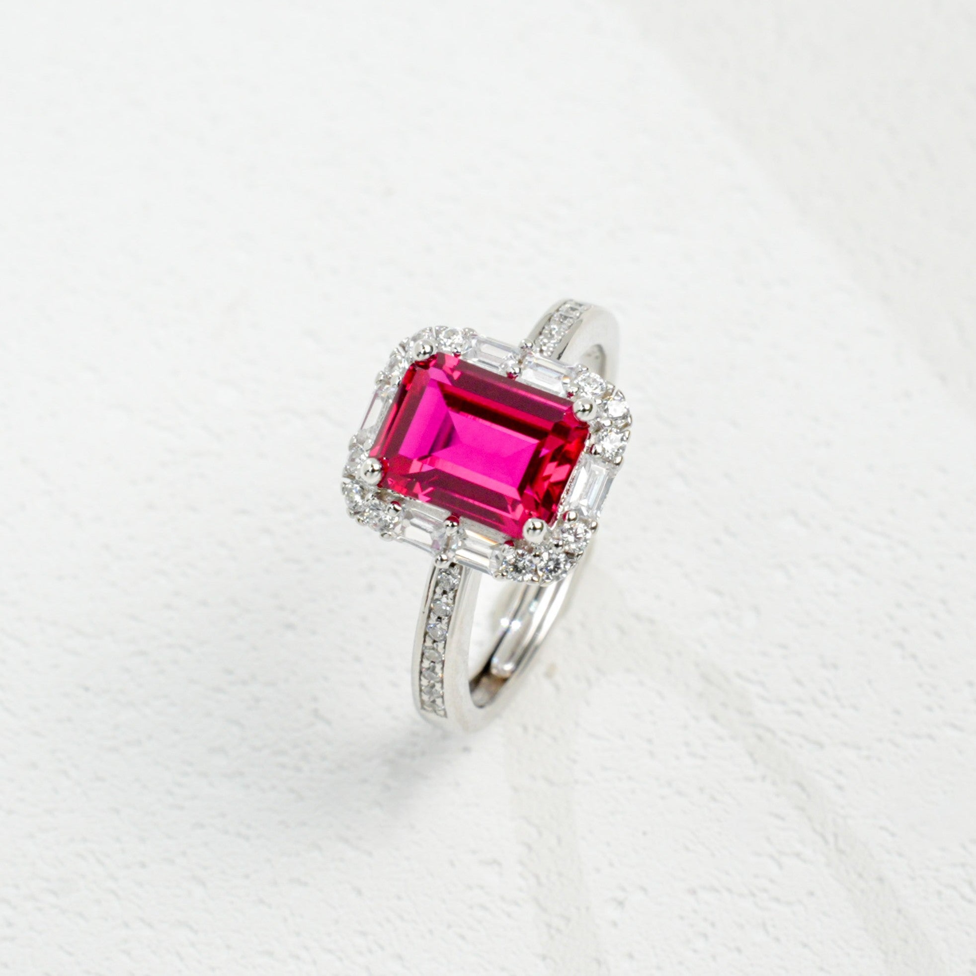 Ruby Halo Diamond Ring