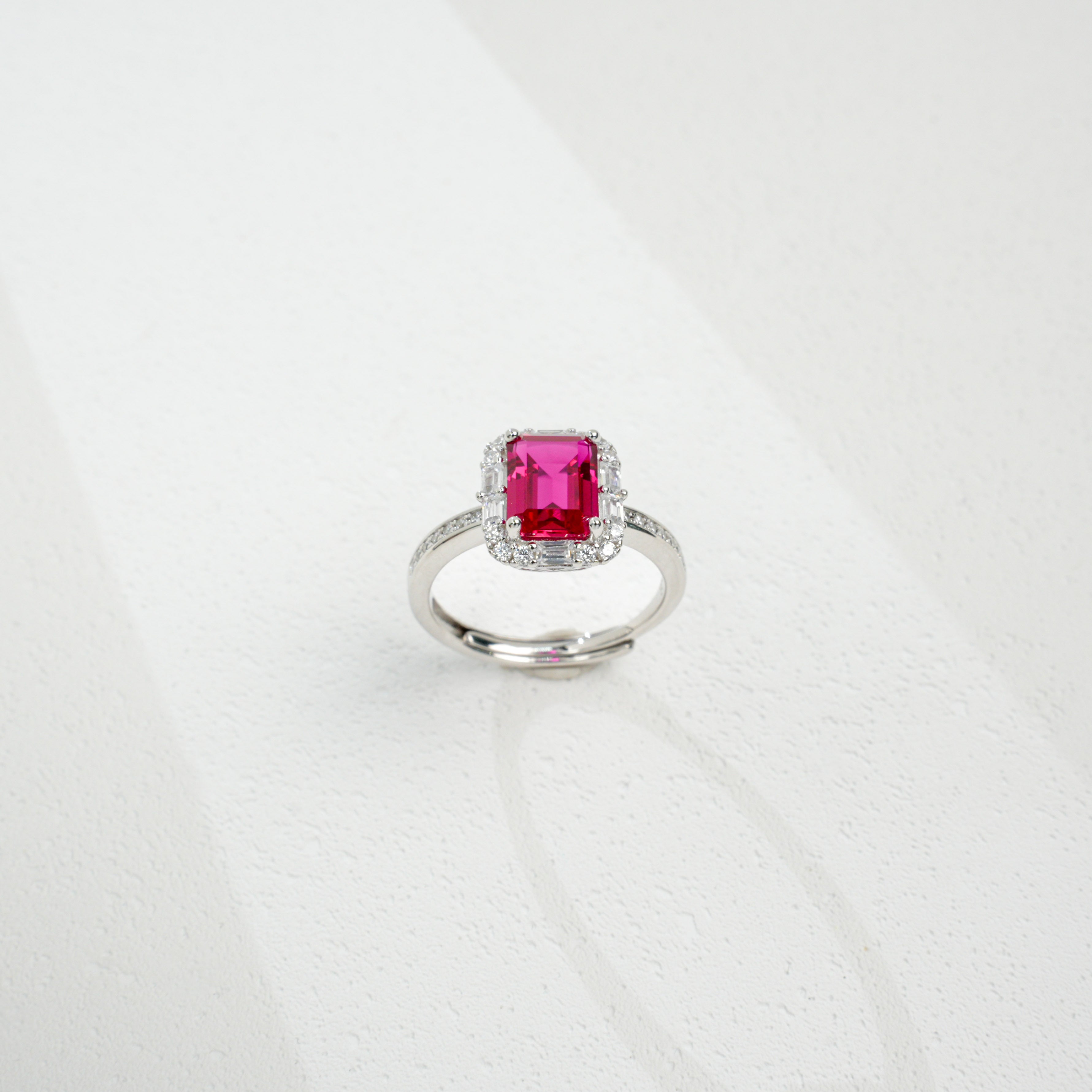 Ruby Halo Diamond Ring