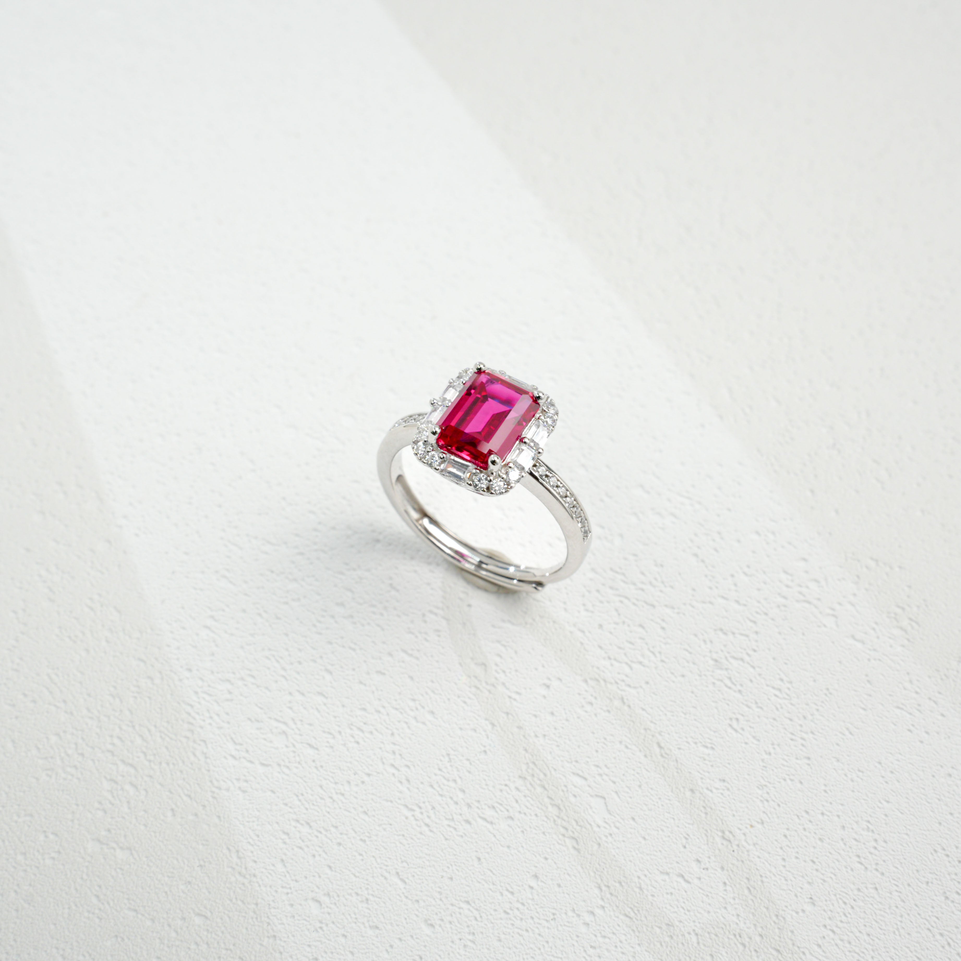 Ruby Halo Diamond Ring