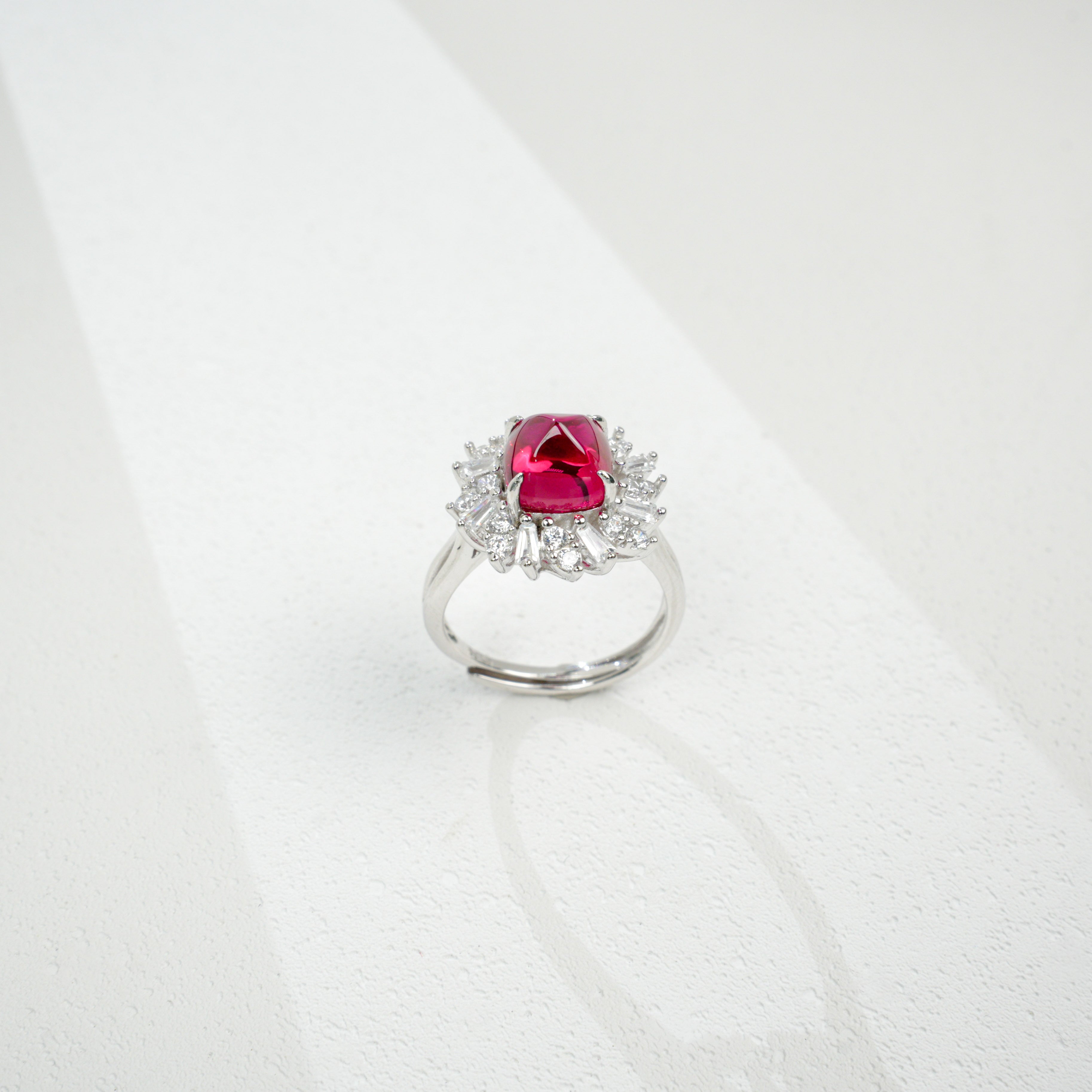 Ruby Halo Statement Ring