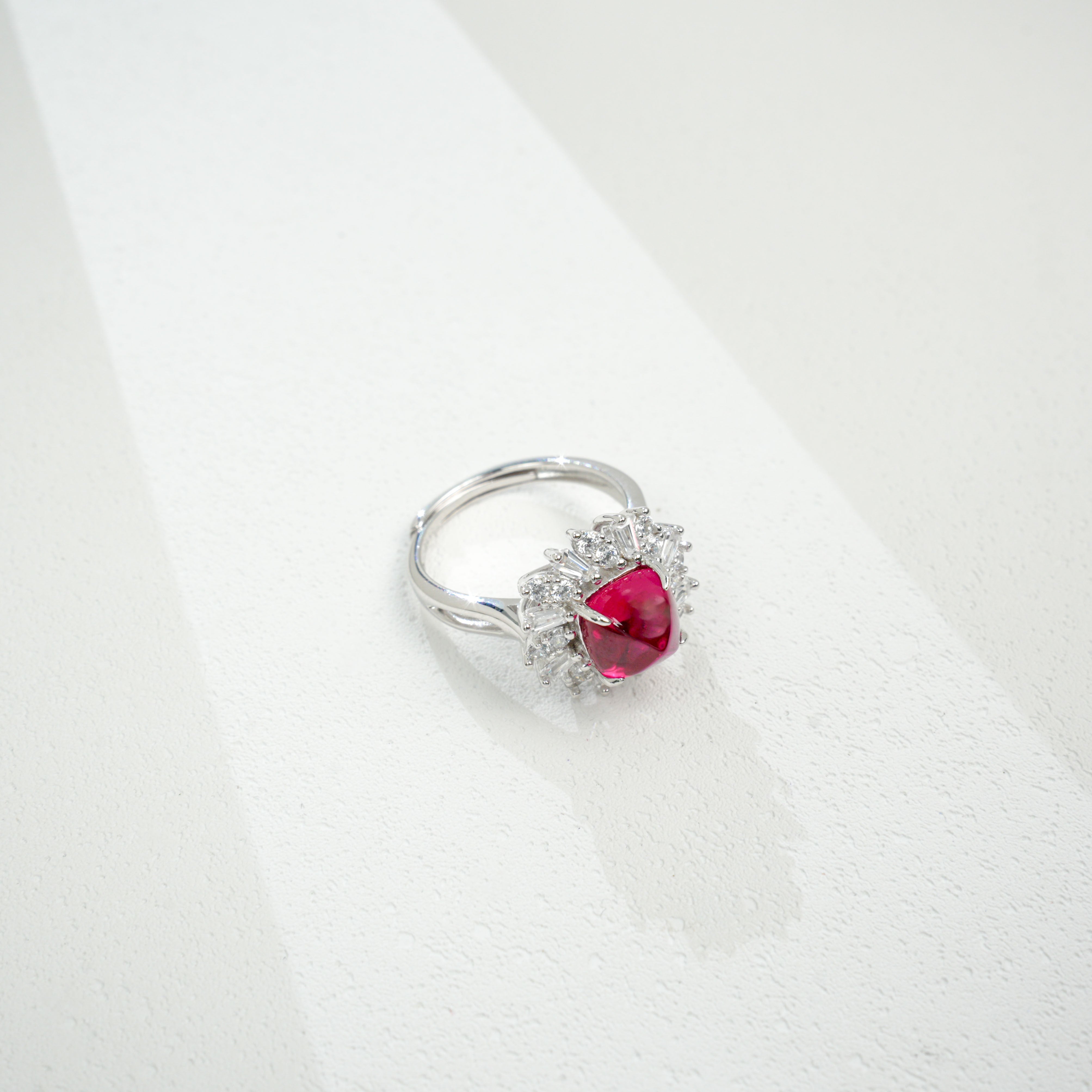 Ruby Halo Statement Ring