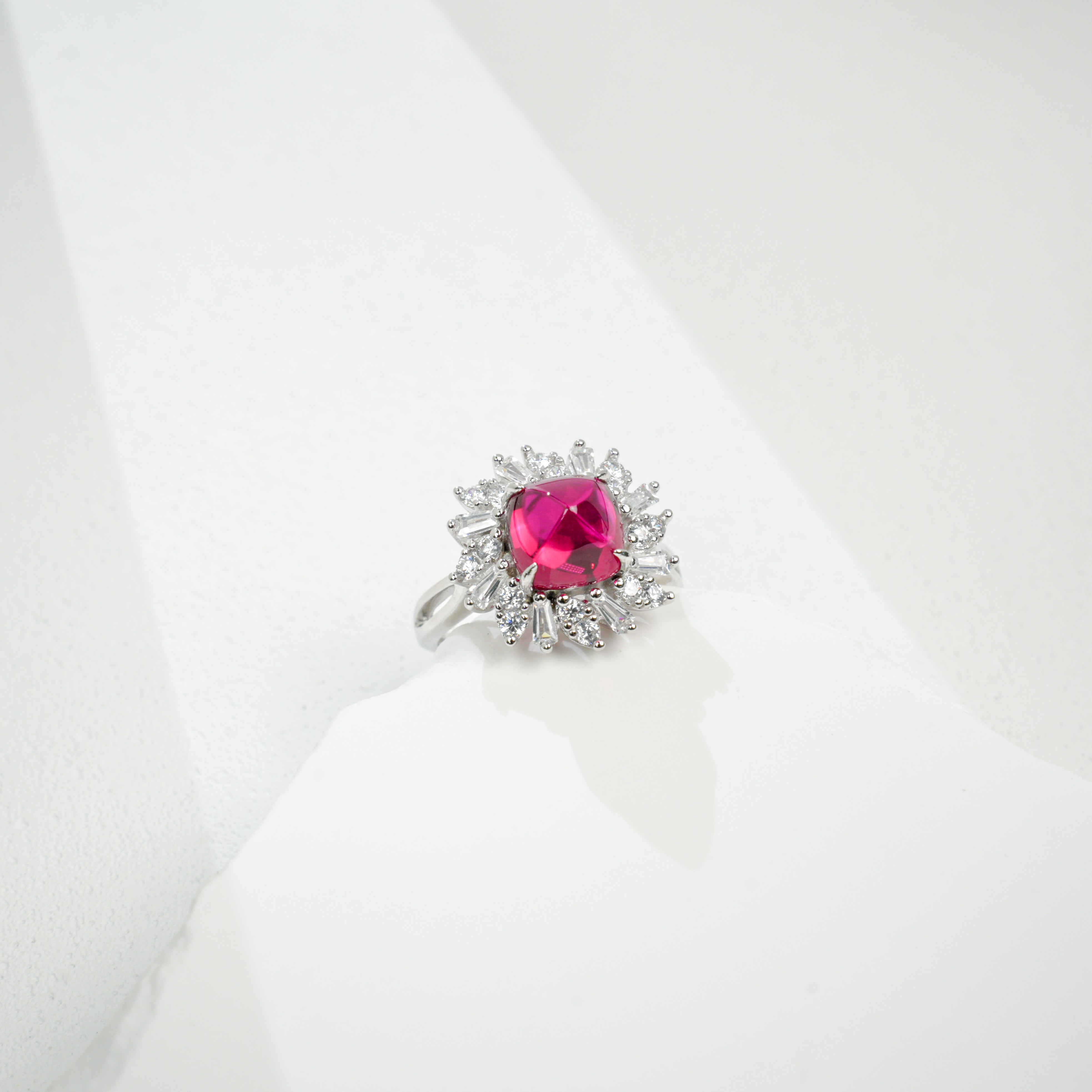 Ruby Halo Statement Ring