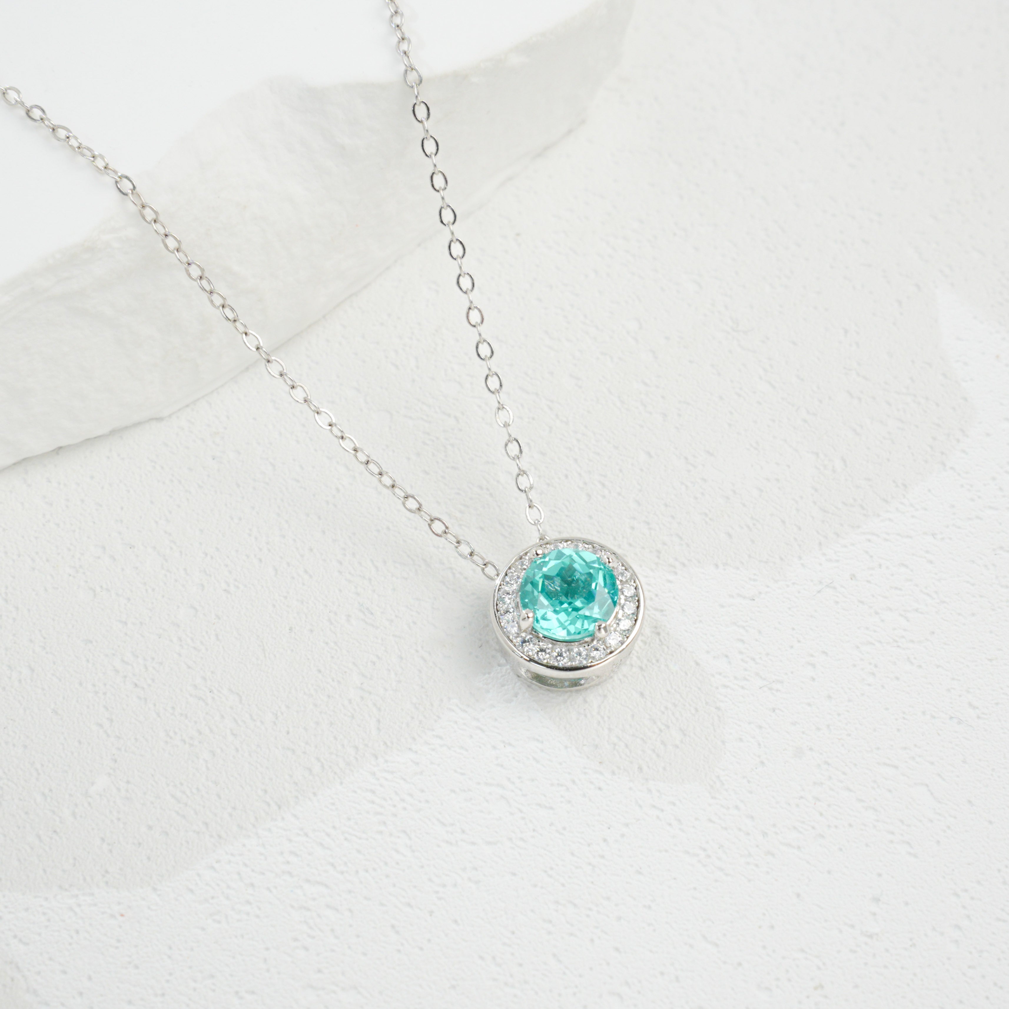 Halo Paraiba Necklace