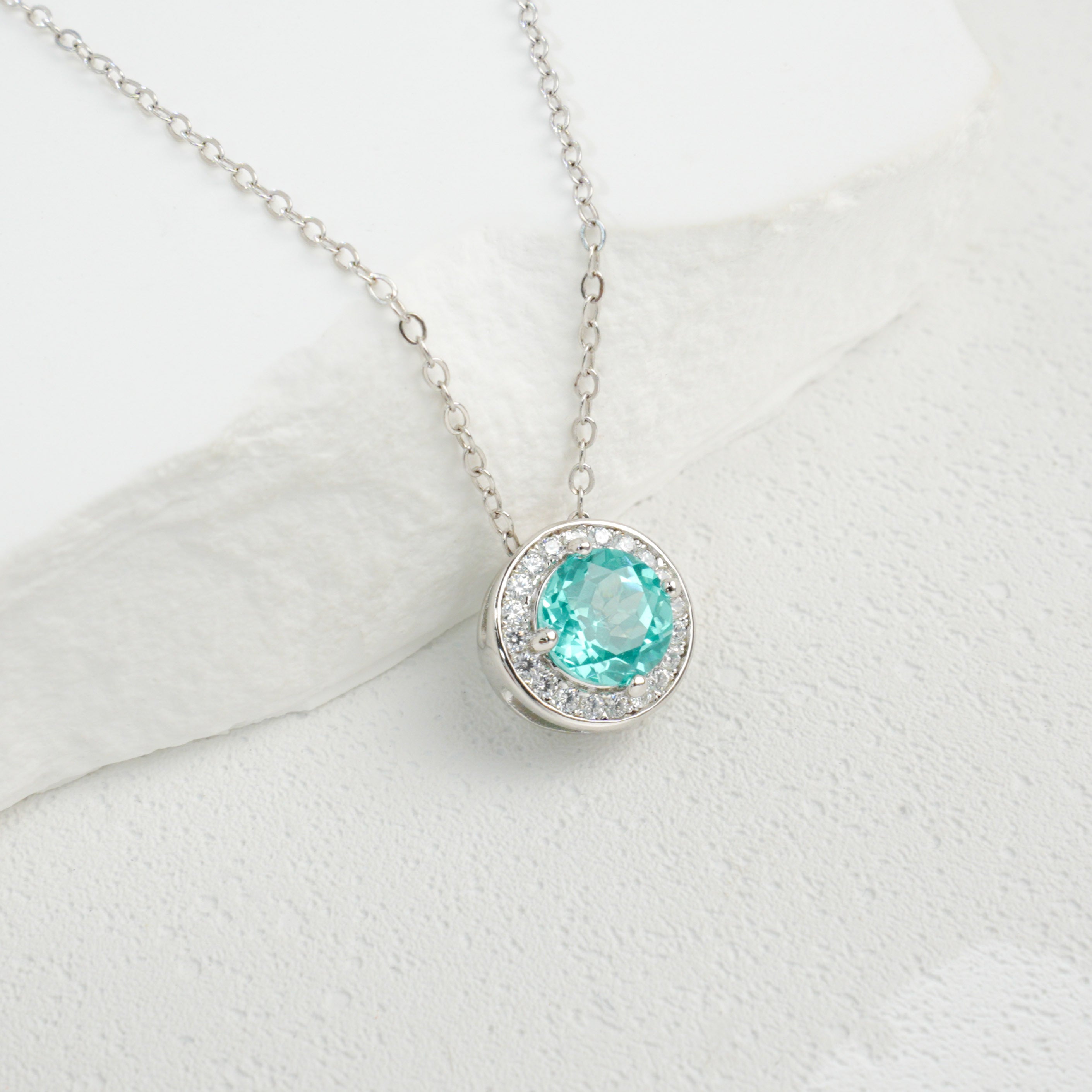 Halo Paraiba Necklace