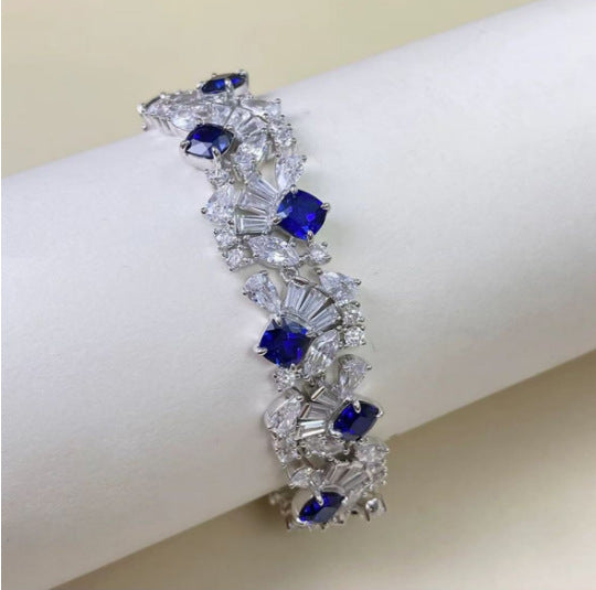 Sparkling Sapphire Cluster Bracelet