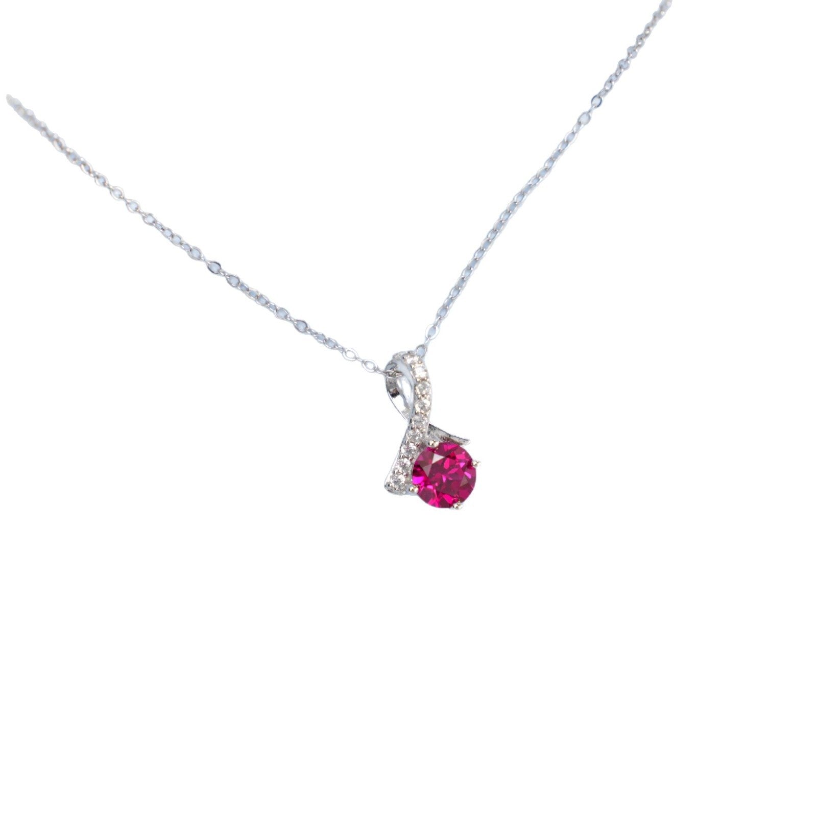 Elegant Ruby Solitaire Necklace