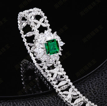 Luxurious Lab-Grown Sapphire S925 Silver with 18k Gold Plating Necklace - Dazzling and Exquisite, Exuding Elegant Charm