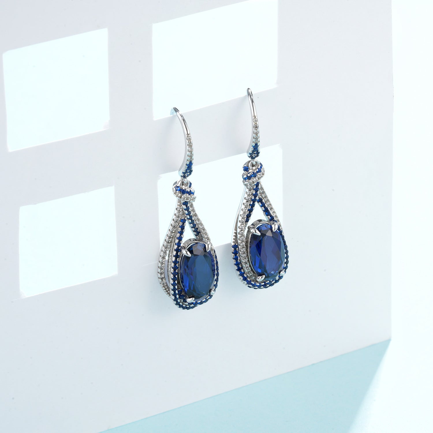 Teardrop Sapphire Dangle Earrings