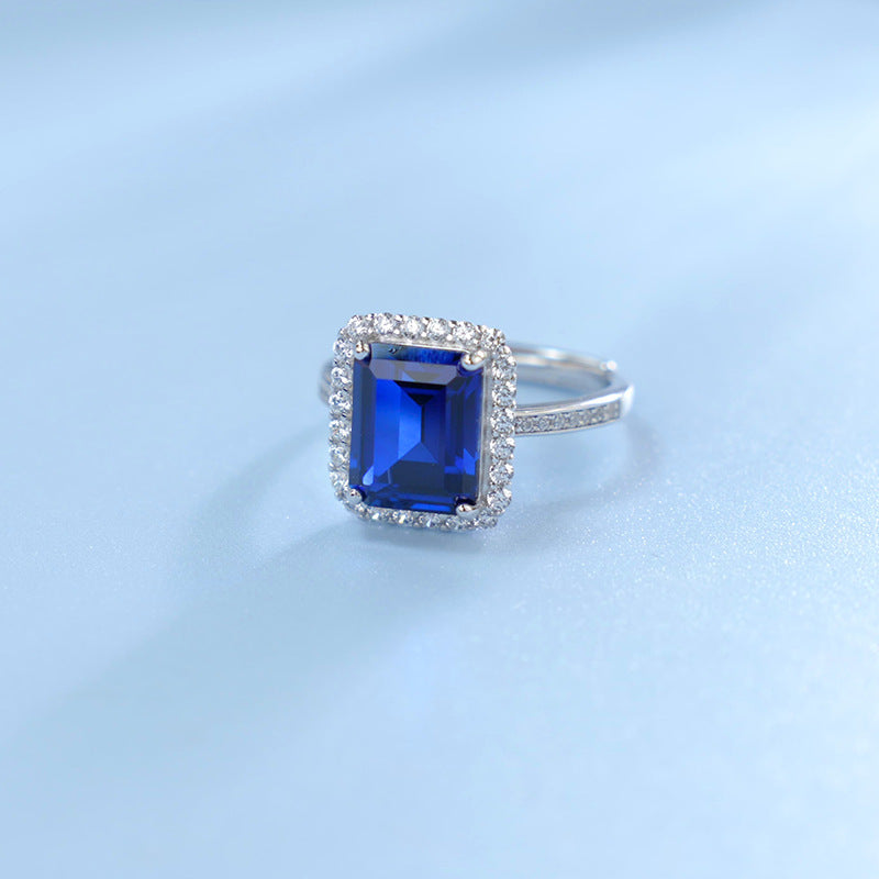 Elegant Sapphire Square Ring