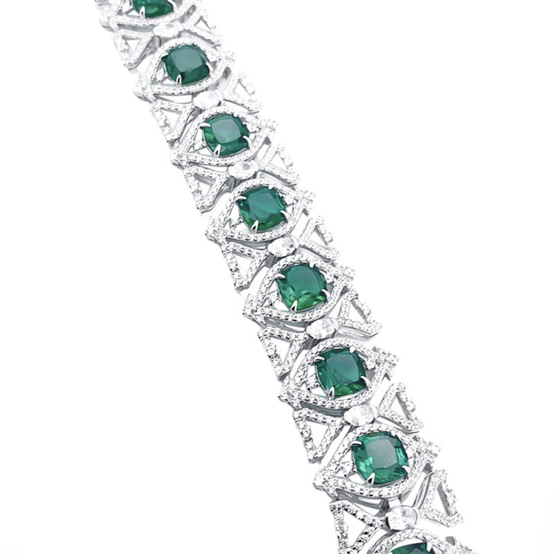 Emerald Filigree Crystal Bracelet
