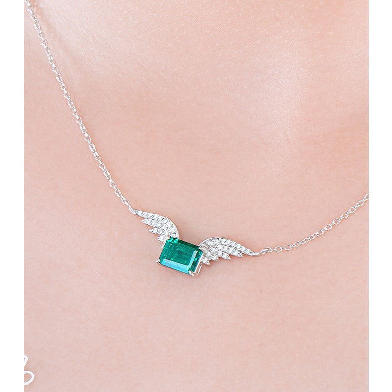 Winged Emerald Statement Necklace