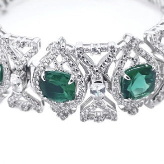 Emerald Filigree Crystal Bracelet