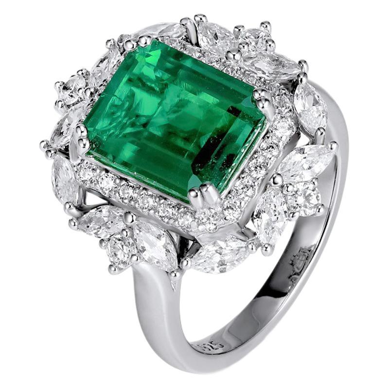 Baguette Emerald Halo Convertible Pendant