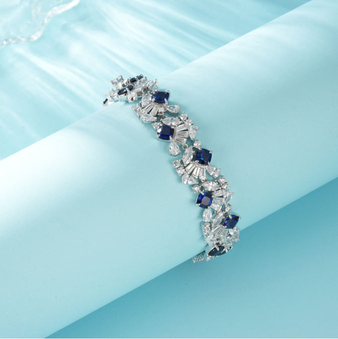 Sparkling Sapphire Cluster Bracelet