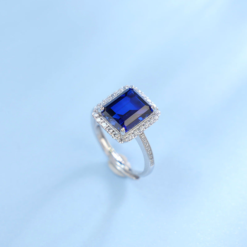 Elegant Sapphire Square Ring