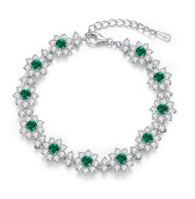 Floral Emerald Tennis Bracelet