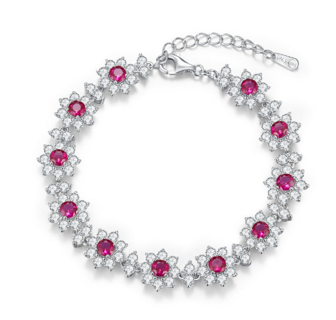 Dainty Emerald Cluster Bracelet