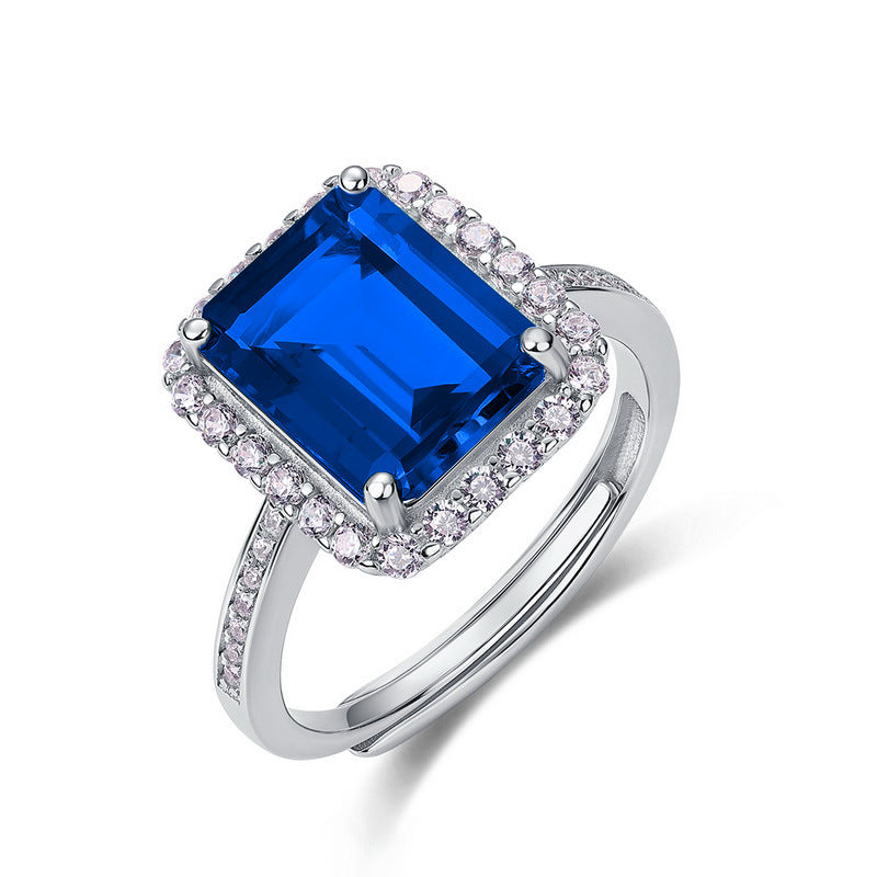 Elegant Sapphire Square Ring