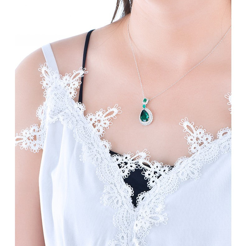 Teardrop Emerald Statement Necklace