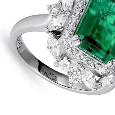 Baguette Emerald Halo Convertible Pendant