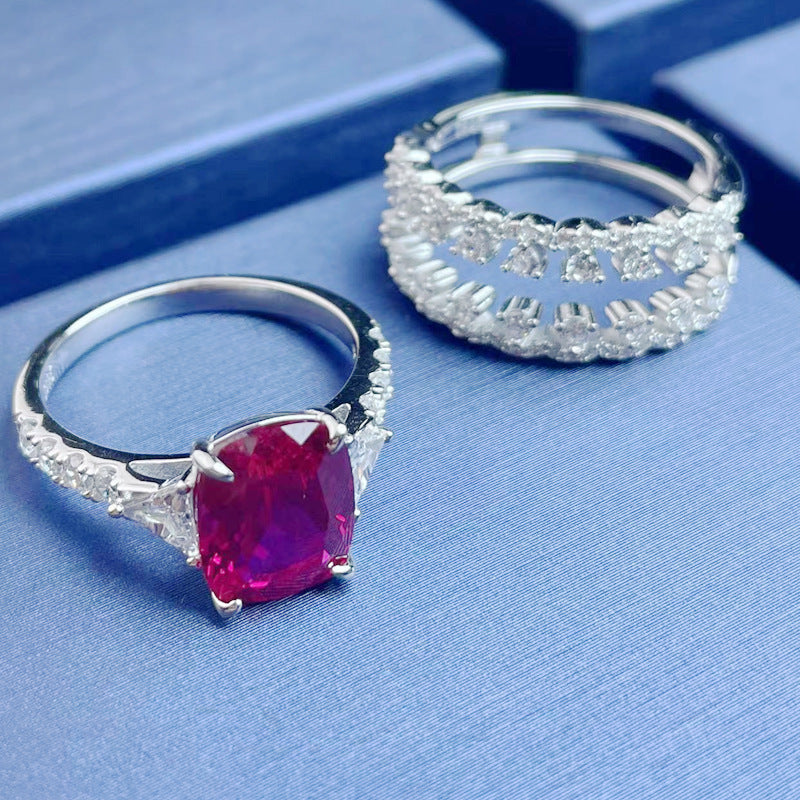 Ruby Cocktail Ring Set