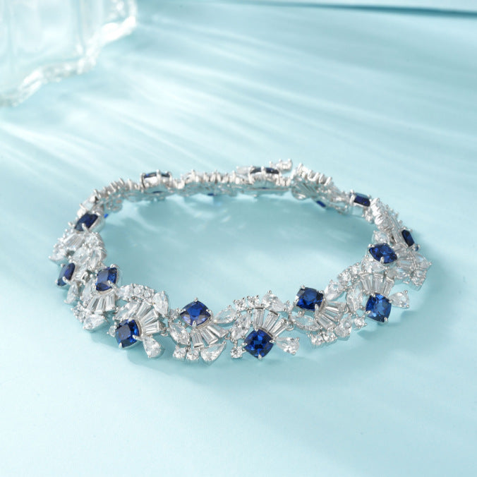 Sparkling Sapphire Cluster Bracelet