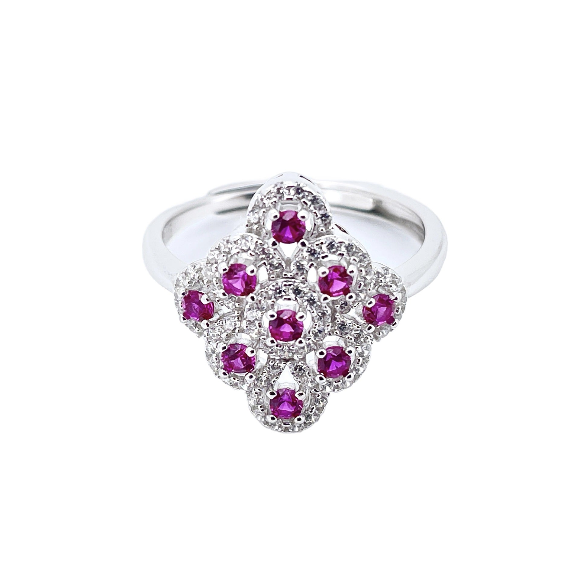 Vintage Ruby Cluster Ring