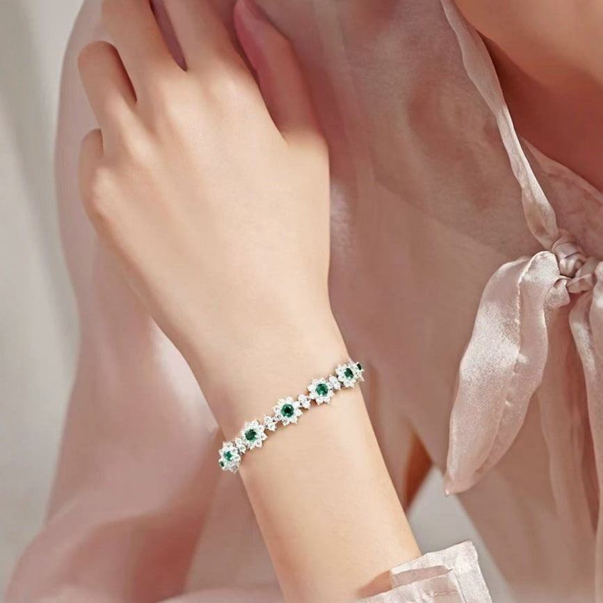 Floral Emerald Tennis Bracelet
