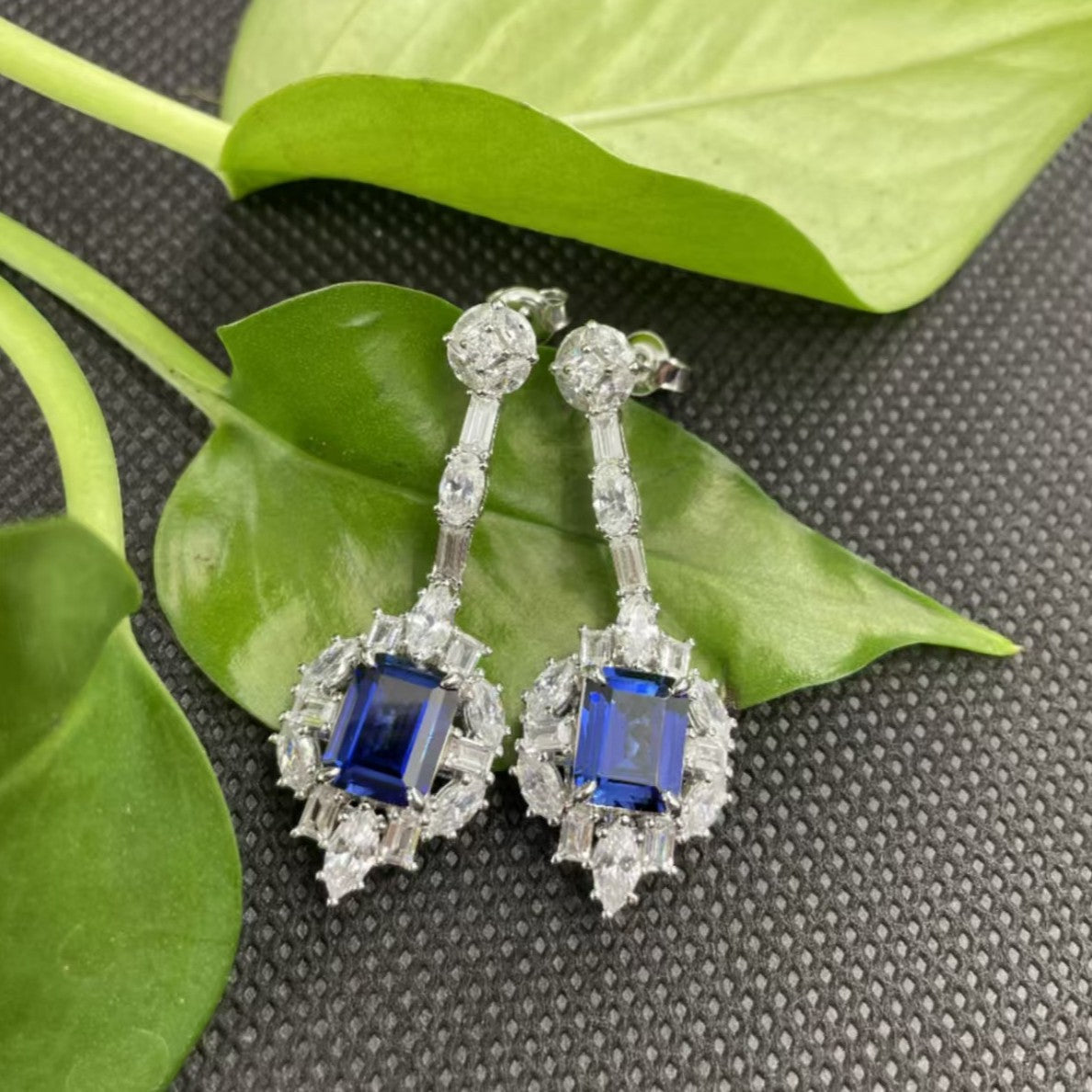 Vintage Sapphire Dangle Earrings