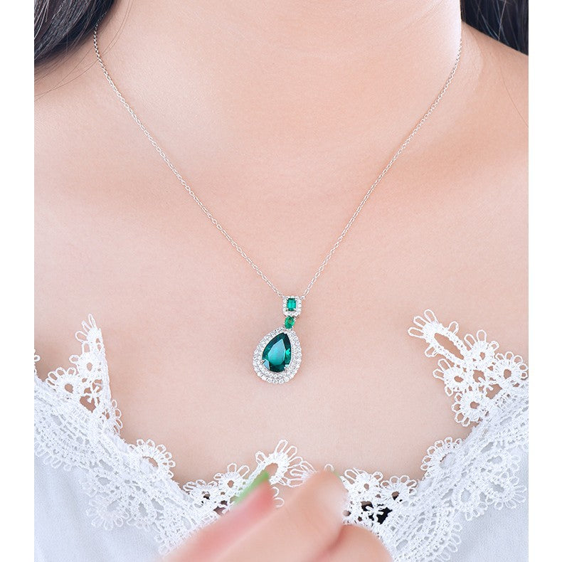 Teardrop Emerald Statement Necklace