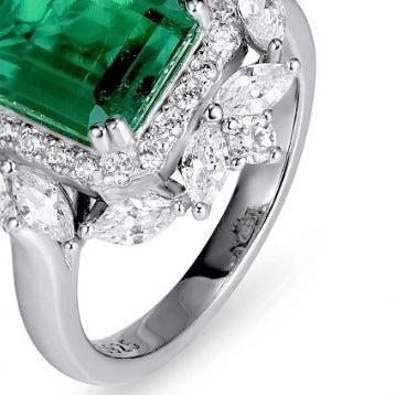 Baguette Emerald Halo Convertible Pendant