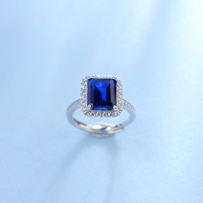Elegant Sapphire Square Ring